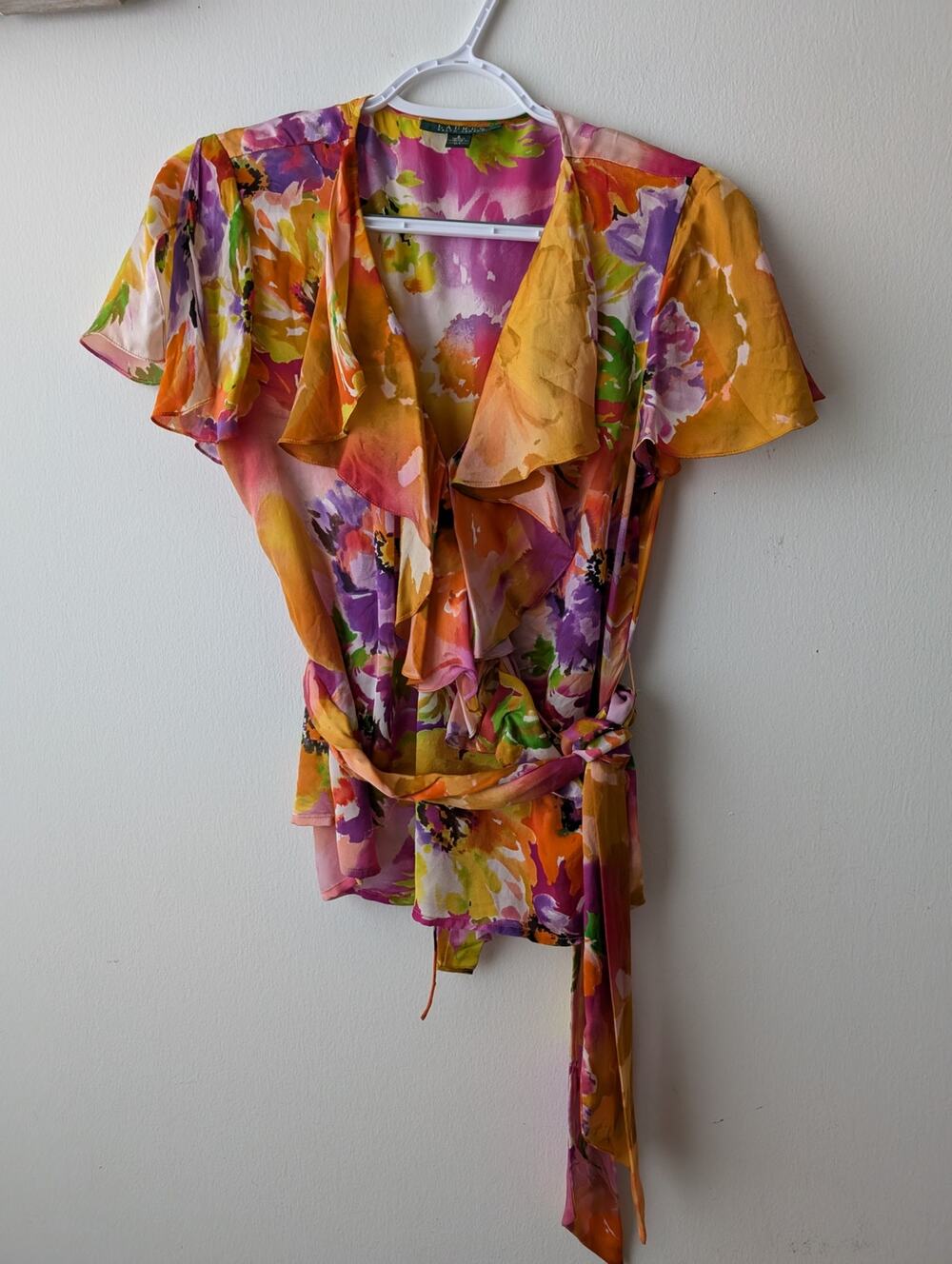 Lauren Ralph Lauren vintage silk wrap top